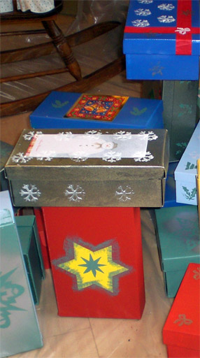 decorated shoe boxes
